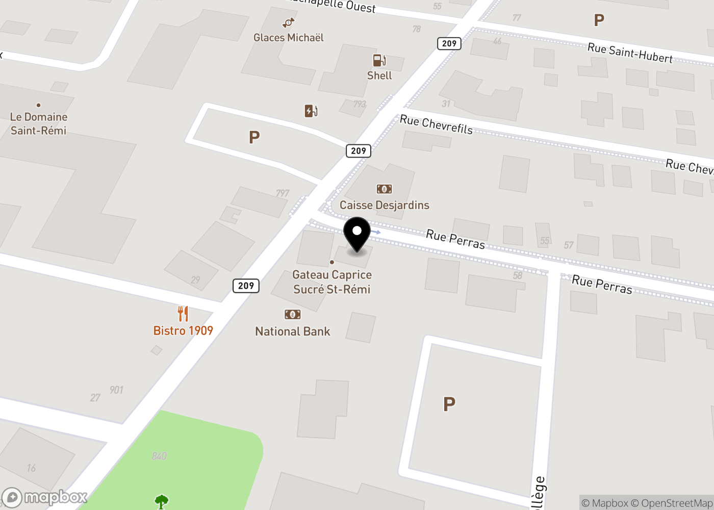 Carte de la clinique du 824 rue Notre-Dame à Saint-Rémi